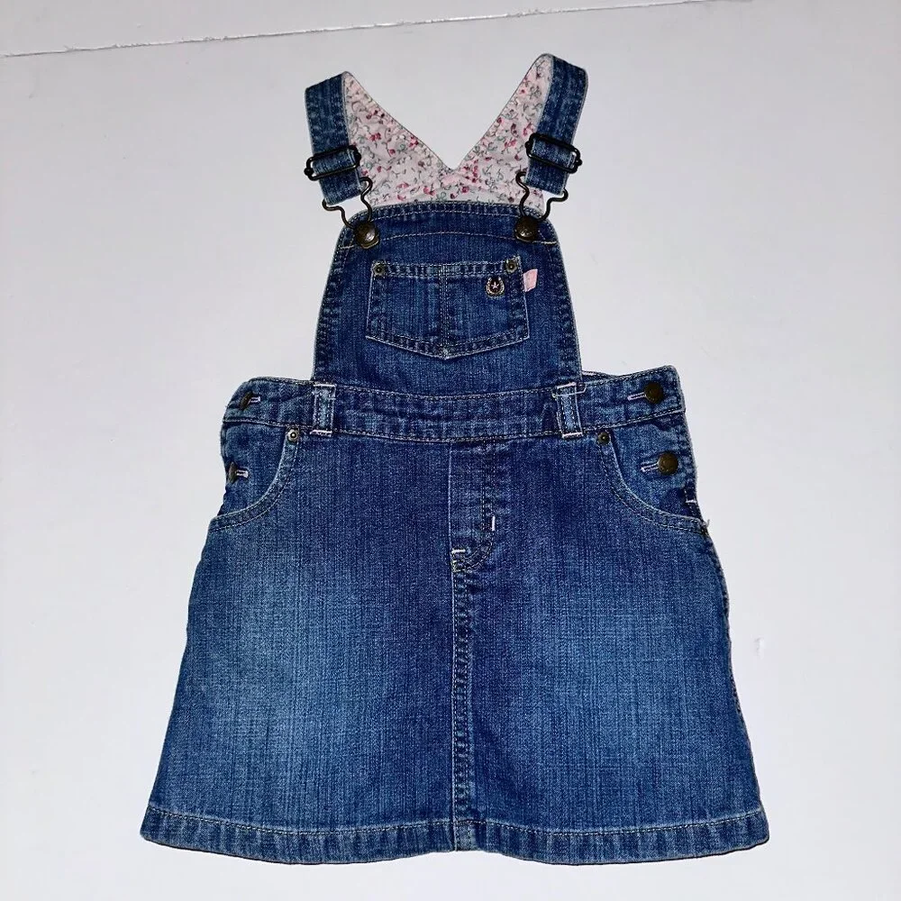 VTG Girls Toddler Overall Denim Pony Club Baby Gap Size 3T Skirtall jumper dress